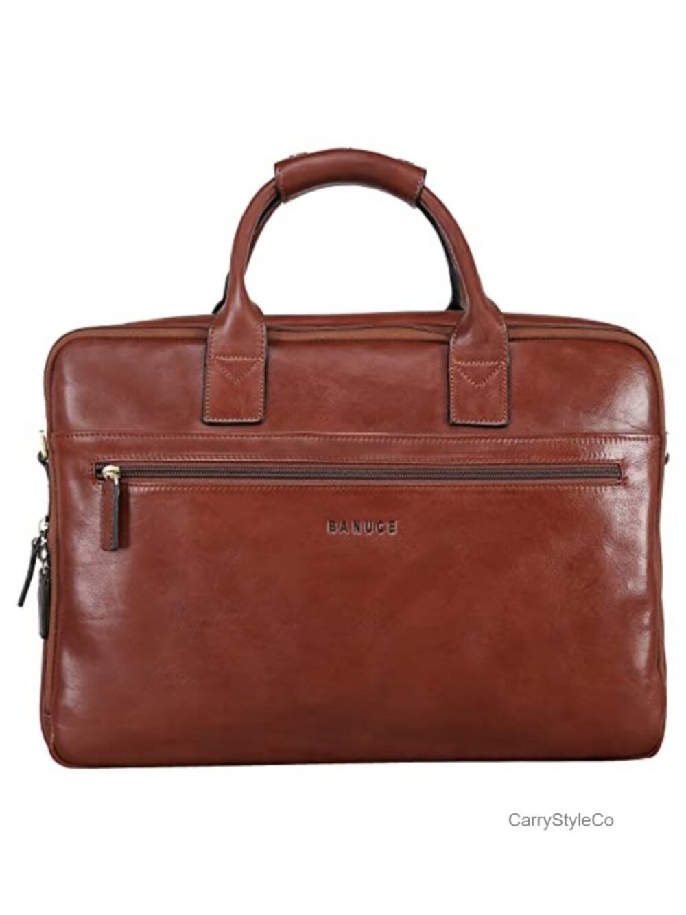 Italian Full Grain Leather Briefcase Fits 14 inch Laptop Business Travel